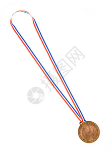 金牌是孤立在白色背景上颁发的奖牌背景图片