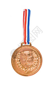 铜奖牌孤立在白色背景上背景图片