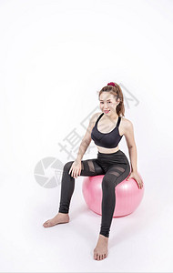 时装运动服装的健身运动女运动员的肖图片