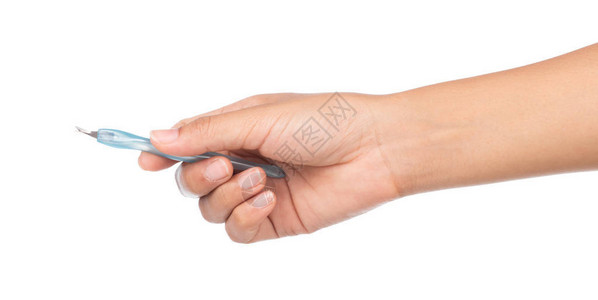 手握不锈钢指甲角质层推动器图片