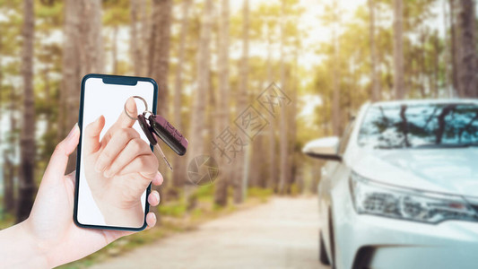 在新常态业务中使用电话支持在线申请租车或保险图片