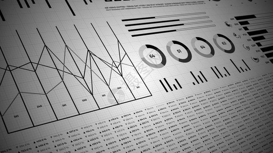 统计金融市场数据分析和报告数字和图表图片