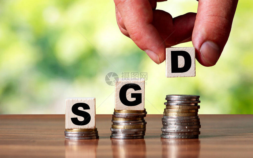 SGD单元字符号商业概念图片