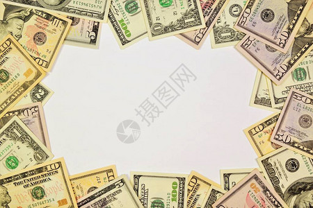 美元钞票金钱背景框架图片