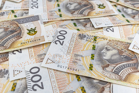 波兰200兹罗提钞票金融和经济背景的正面背景6图片