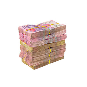 乌克兰货币格里夫尼亚Hryvnia在白色背景中被孤立起来美联图片