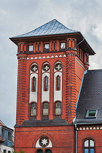 德国Greifswald汉萨城历史市场广图片