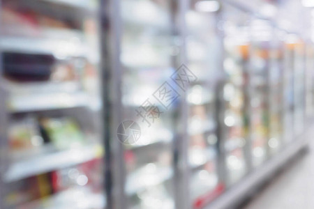 将冷冻食品产储存在杂货店的简易背景图片