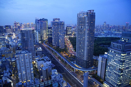 可见日本城市夜景的风景相照图片