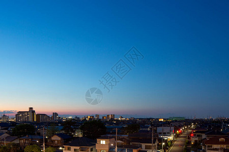 可见日本城市夜景的风景相照图片