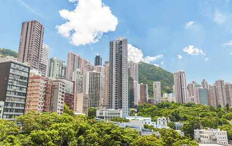 香港市中心高层住宅楼图片