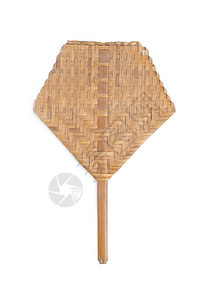 泰国编织的竹扇子在白图片