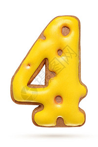 4号黄色自制姜饼干在白图片