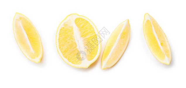 白色背景上的成熟切柠檬图片