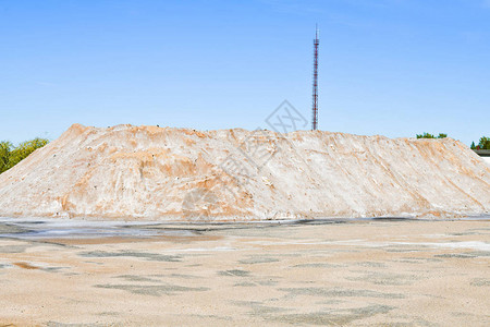 沙山混凝土黄色砾石砂采场山用于建筑混凝土的黄色背景图片