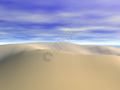 有沙丘和蓝天的沙漠图片