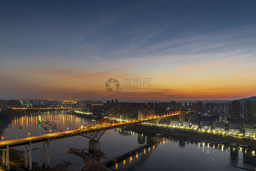重庆城市日出日落夜景图片