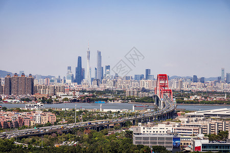 广州新光桥城市建筑风光河流高清图片素材