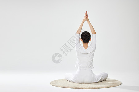 做身体操女性瑜伽锻炼背影背景