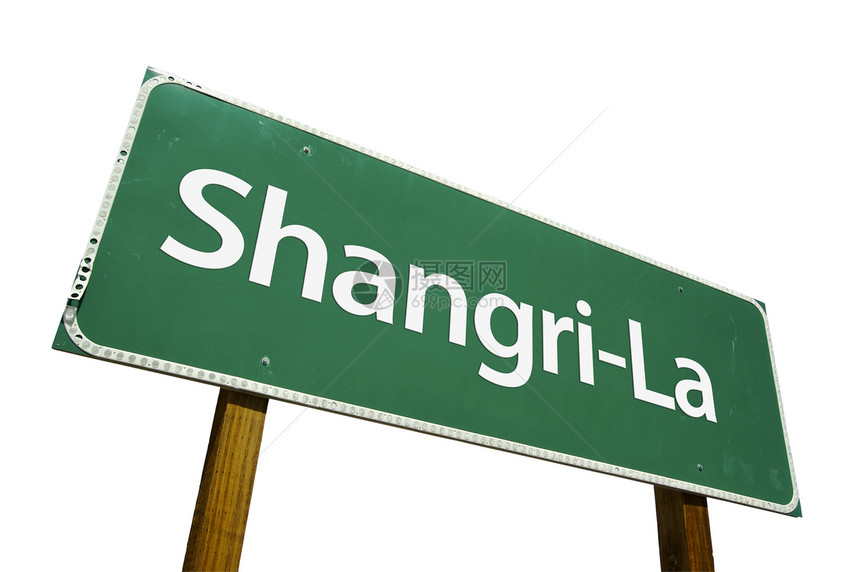 ShangriLaGreen路标孤图片