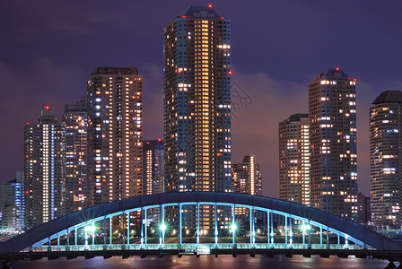 东京大都会津岛区现代摩天大楼和江井图片