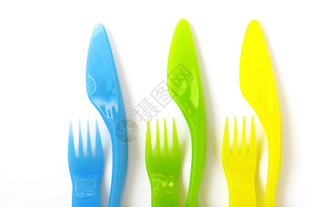 七彩塑料刀叉适合儿童用餐图片