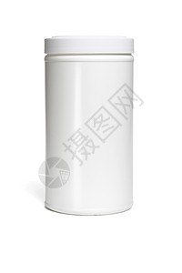 白色背景的圆柱形塑料容器Cylinddri图片