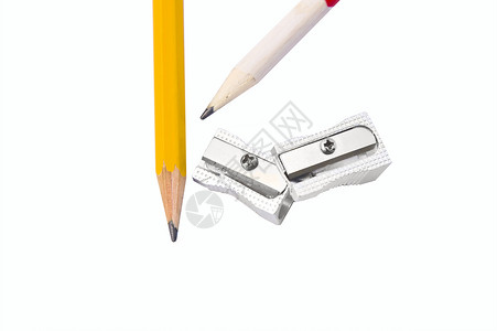 两支铅笔和两支磨利器被白图片