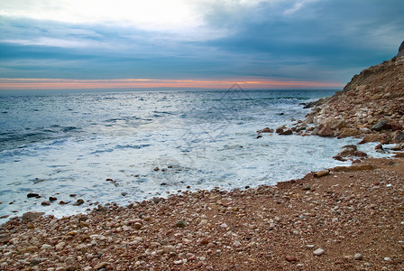 海景海滩上有海浪图片