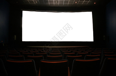 黑暗电影院中的电影屏幕图片