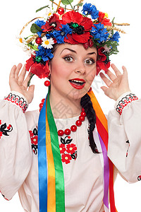 穿着乌克兰民族服装的快图片