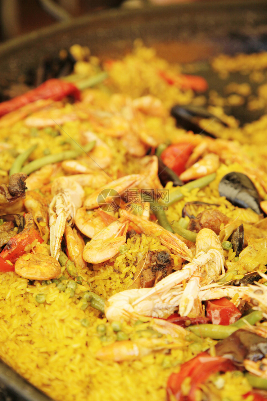西班牙海鲜饭特写图片
