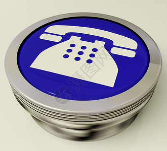 电话图标或金属蓝色按钮作为呼叫图片