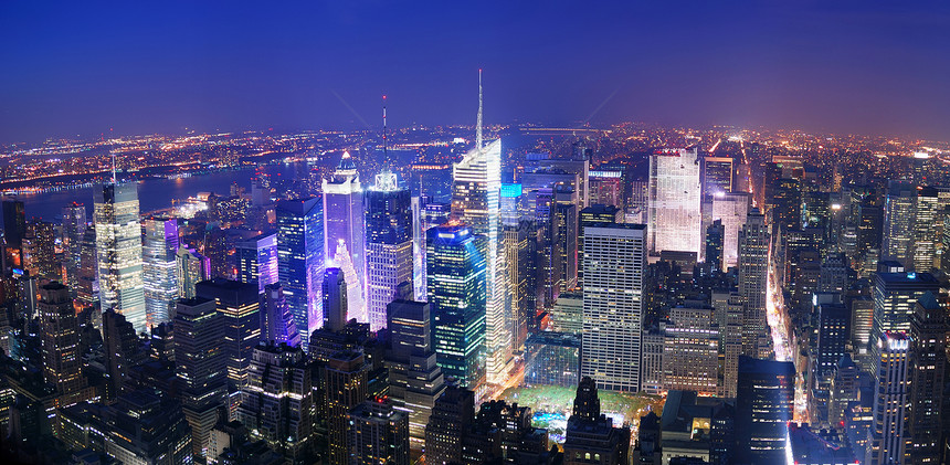 纽约市曼哈顿时报广场天线空中巡视全景图片