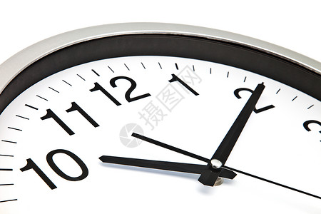 白色背景和黑色针的时钟背景图片