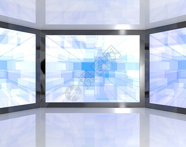 高定界电视或HDTV的大型蓝色背景图片