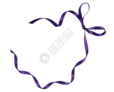 白色背景的紫色丝带和图片