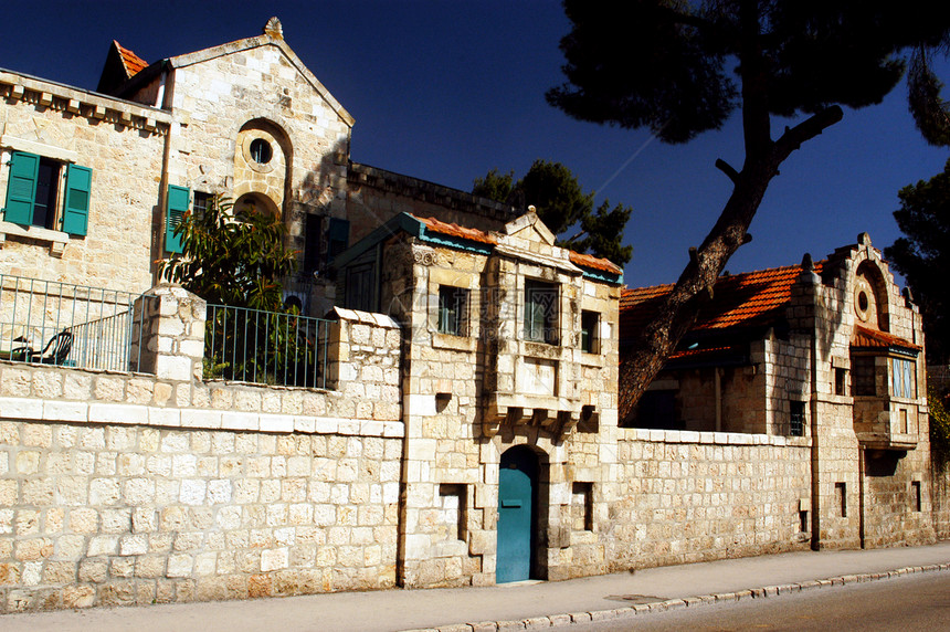 以色列耶路撒冷先知街上历史古老的塔博屋图片