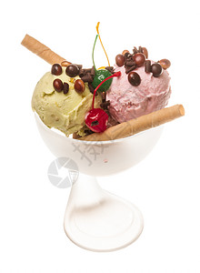 酸奶和巧克力冰淇淋图片