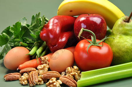 一组有益健康的有机食品图片