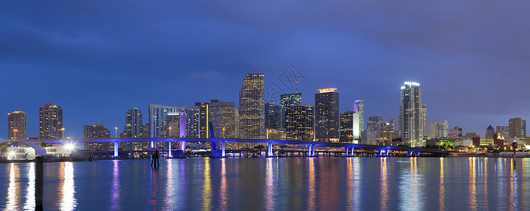 迈阿密市中心天线的全景图片