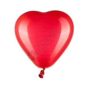 紧贴红色心脏形状气球的红心形气球图片