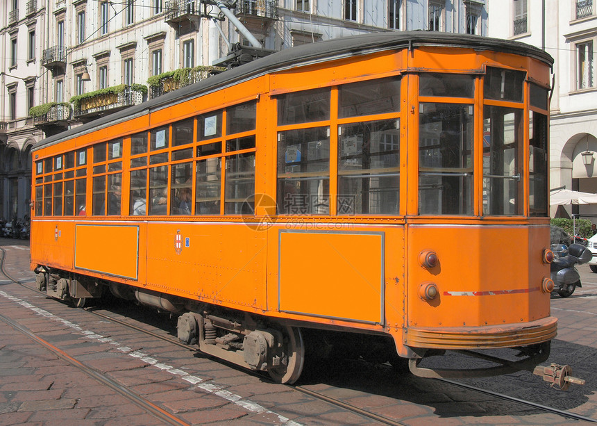 意大利米兰古老历史电车列图片