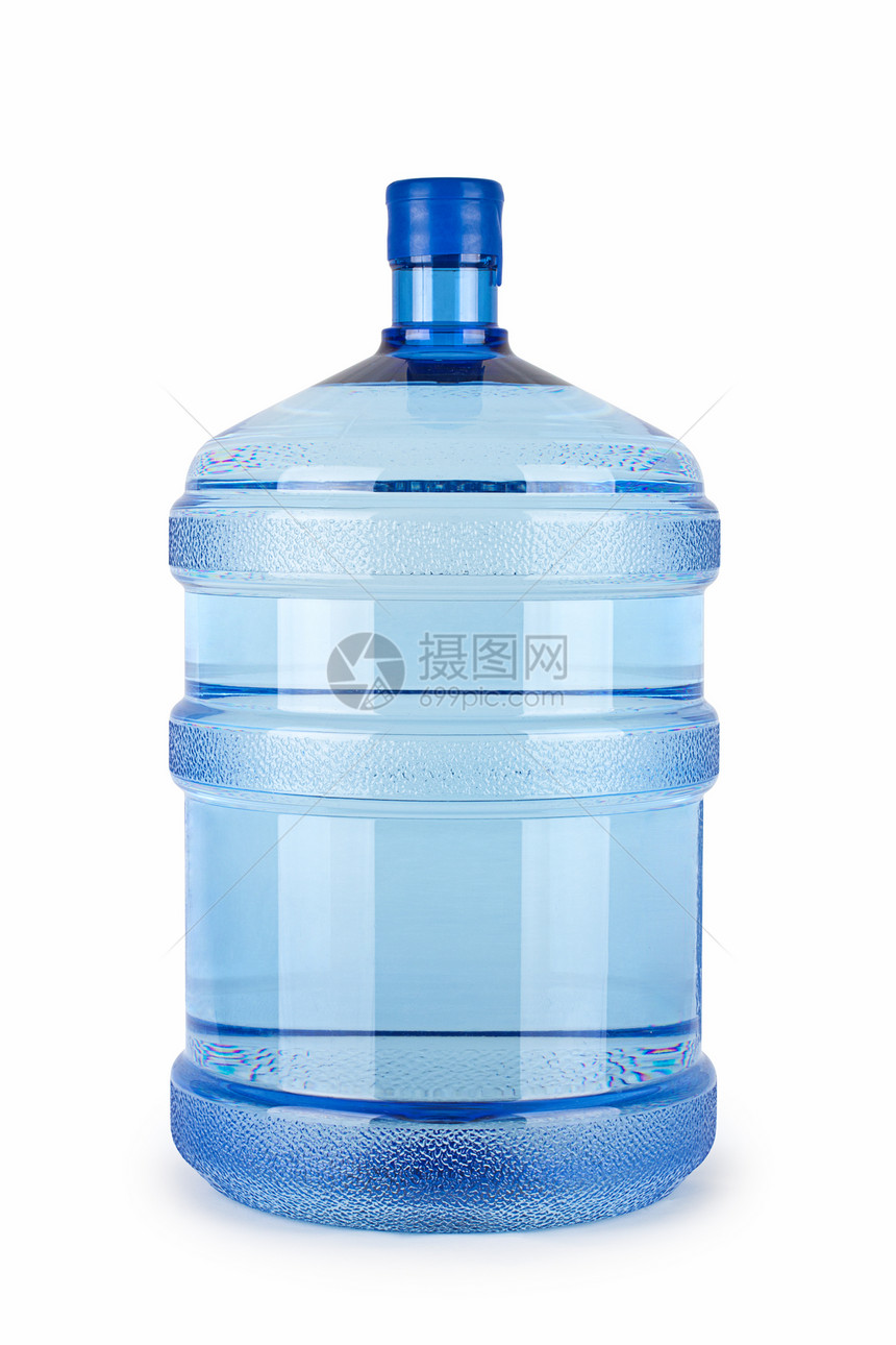 白色背景中的一大瓶纯净水图片