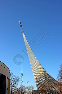 发射火箭的纪念碑在莫斯科图片
