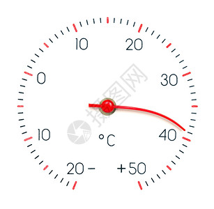 象征炎热的天气或全球变暖温度计的箭头从高图片