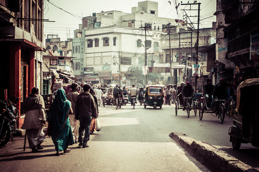印度典型的街道图片