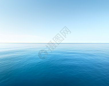 蓝色的大海和清澈的蓝天图片