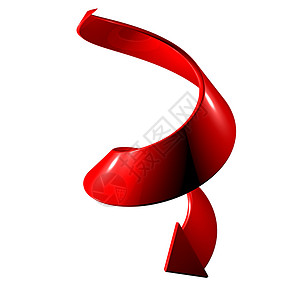 红色螺旋箭头3D图片