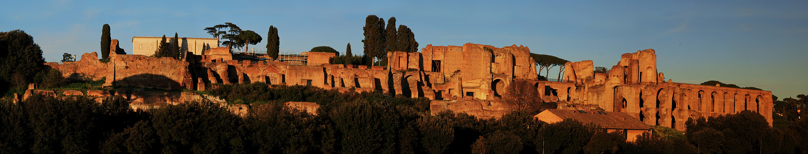意大利罗马帕拉蒂尼山宫殿遗址全景图片